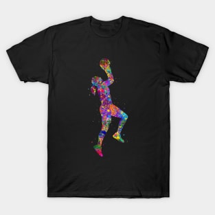 Basketball player girl jump T-Shirt